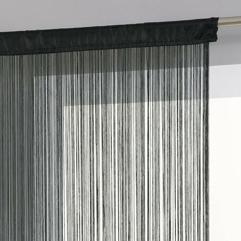 Rideau Fil 90 x 200 cm Atmosphéra - Noir