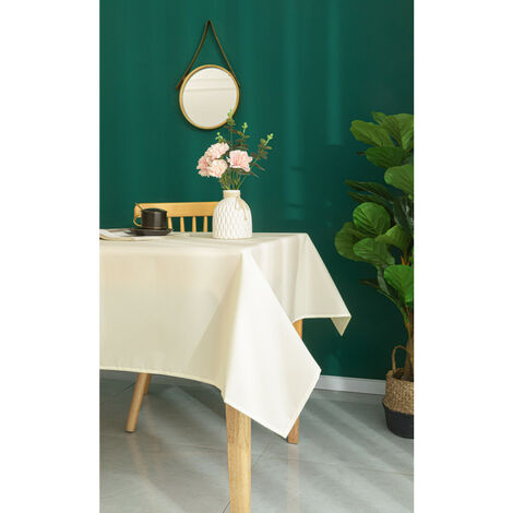 Nappe carrée 180 x 180 cm - Blanc - Linge de table