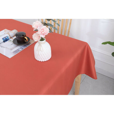 Nappe enduite avec traitement antitache Terracotta carrée 180 x 180 cm (1/4)
