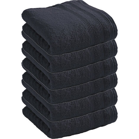 Lot de 12 serviettes invité 30x30 cm ALPHA noir