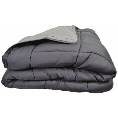 Couette chaude Bicolore Gamme Microfibre "Cocoon Non feu - Norme NF EN ISO 12952" toutes dimensions Toison d'or - Cocoon Acier Argent - 140 x 200 cm pour lit 1 place