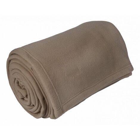 Couverture polaire "Teddy Non feu - Norme NF EN ISO 12952" toutes dimensions Toison d'or - Teddy Taupe - 240 x 260 cm