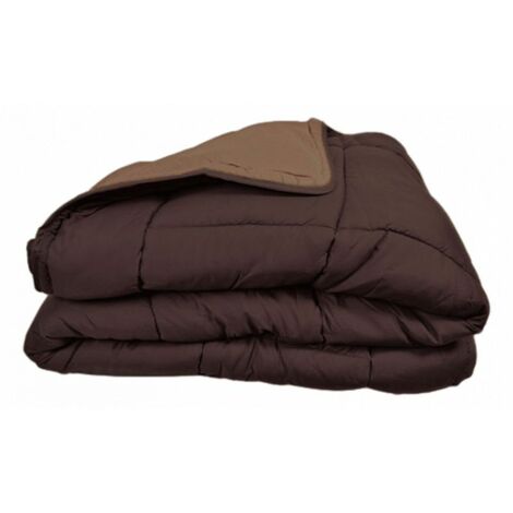 Couette chaude Bicolore Gamme Microfibre "Cocoon Non feu - Norme NF EN ISO 12952" toutes dimensions Toison d'or - Cocoon Chocolat moka - 240 x 260 cm pour lit King size