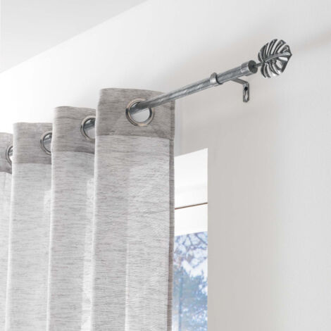 Douceur D'Intérieur – Tringle à rideau extensible 120-210 cm – Métal argent – Kit complet avec embouts et fixations – Montage facile sans compétences (1/2)