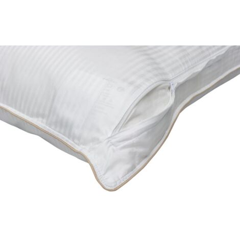 Oreiller "Fjord Grand Hotel" déhoussable Ferme Com'Duv Satin de coton rayé Lestra - Taille d'oreiller: Oreiller 50 x 70 cm