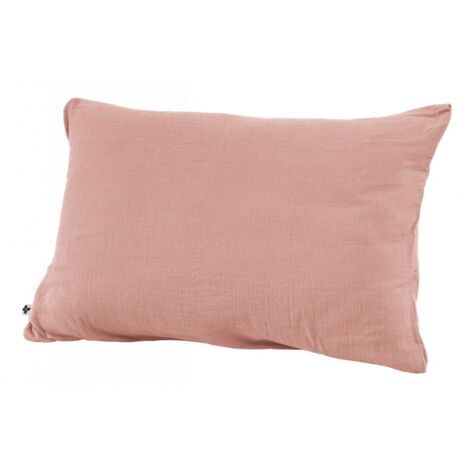 Taie d'oreiller "Gaïa" 60 x 60 cm & 50 x 70 cm "Gaze de Coton" - Couleur: Gaïa Rose Pêche - Taille de taie d'oreiller: 50 x 70 cm