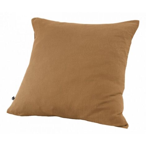 Taie d'oreiller "Gaïa" 60 x 60 cm & 50 x 70 cm "Gaze de Coton" - Couleur: Gaïa Camel - Taille de taie d'oreiller: 60 x 60 cm
