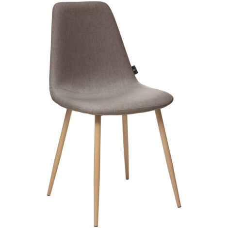 Lot de 2 chaises style Vintage "Marylin" pieds métal imitation hêtre Atmosphera - Taupe - Taupe - (1/2)