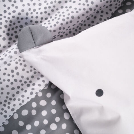 Parure de couette 140 x 200 "Funny Bear" Réversible 100% Coton / 57 Fils/cm² (1/2)