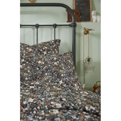 Housse de couette "Capucine" toutes dimensions "Gaze de Coton" - Couleur: Capucine Minuit - Taille de housse de couette: Housse de couette 140 x 200 cm