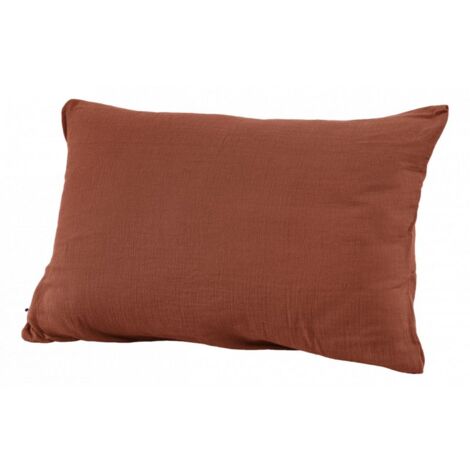 Taie d'oreiller "Gaïa" 60 x 60 cm & 50 x 70 cm "Gaze de Coton" - Couleur: Gaïa Terracotta - Taille de taie d'oreiller: 50 x 70 cm