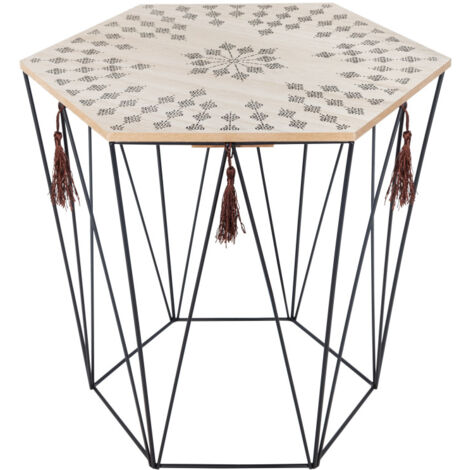 Table café déco métal octogonale Kumi Etnik Atmosphera -  - (1/4)