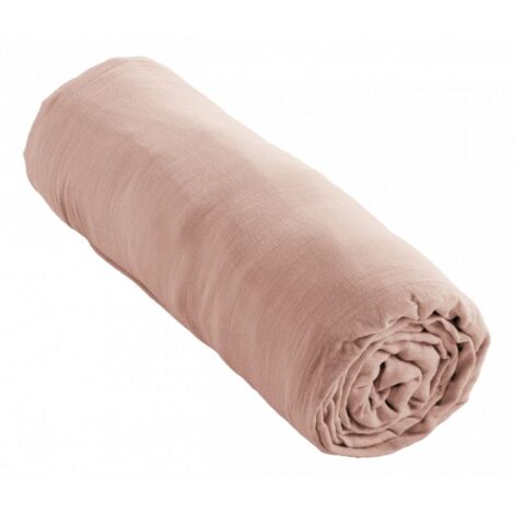 Drap housse "Gaïa" toutes dimensions "Gaze de Coton" - Gaïa Guimauve - 90 x 190 cm bonnet de 30 cm - Gaia Guimauve - (1/3)