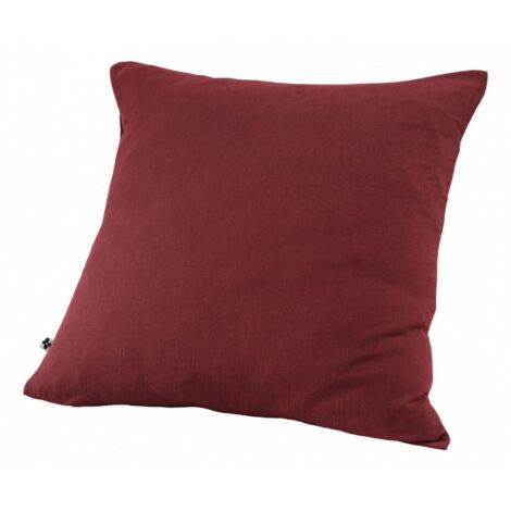 Taie d'oreiller "Gaïa" 60 x 60 cm & 50 x 70 cm "Gaze de Coton" - Couleur: Gaïa Lie de Vin - Taille de taie d'oreiller: 60 x 60 cm