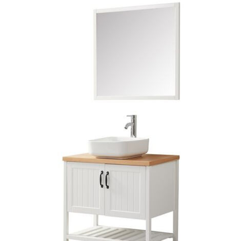 Ensemble de salle de bain blanc 80 cm (1/3)