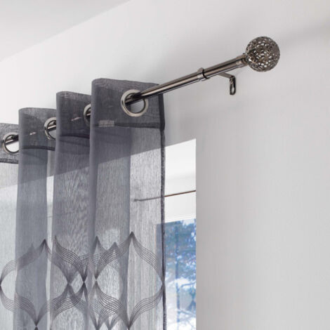 Tringle Extensible en Kit Complet (120 à 210 cm) "Globa" - Couleur: Globa Nickel (1/2)