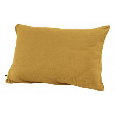 Taie d'oreiller "Gaïa" 60 x 60 cm & 50 x 70 cm "Gaze de Coton" - Couleur: Gaïa Safran - Taille de taie d'oreiller: 50 x 70 cm