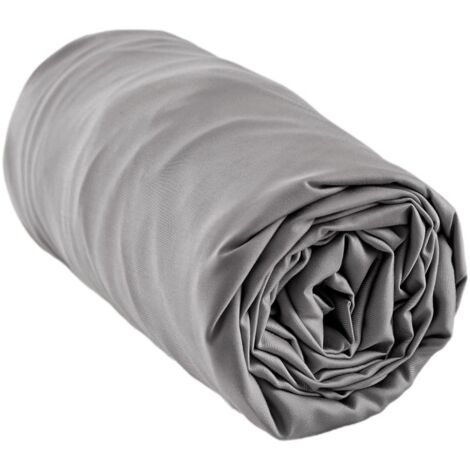 Drap housse "Salomé" Viscose de bambou 120 fils/cm² toutes dimensions - Couleur: Salomé Granit - Taille de drap housse: 160 x 200 cm bonnet de 30 cm