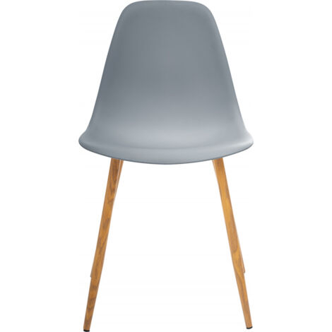 Chaise style scandinave "Ava" pieds métal imitation chêne Atmosphera - Couleur: Gris (1/3)