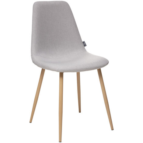 Lot de 2 chaises style Vintage "Marylin" pieds métal imitation hêtre Atmosphera - Gris clair - Gris clair - (1/2)
