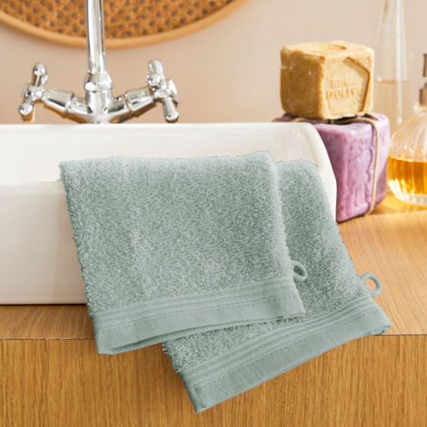 Lot De 2 Serviettes Invité Spa 30x50cm - 400g/m² Coton Absorbant - Bleu Nuit
