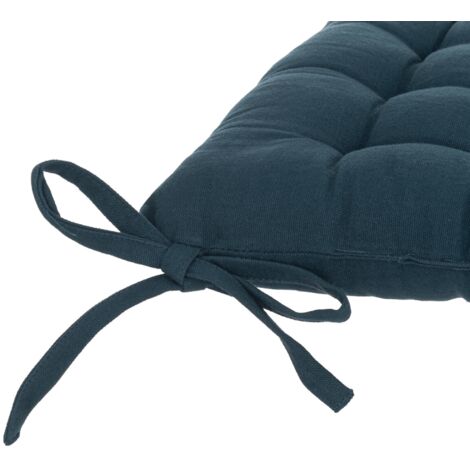 Galette de chaise à nouettes 38 x 38 cm Atmosphéra - Couleur: Bleu