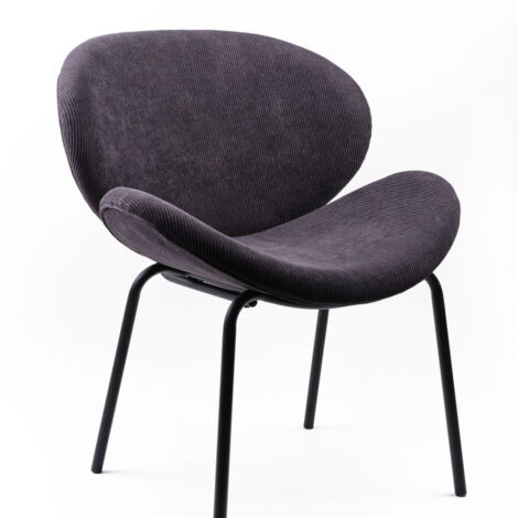 Fauteuil "Cozy" en velours côtelé La Factory - Cozy Fusain - Cozy Fusain - (1/2)