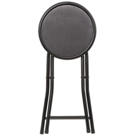 Tabouret pliant en velours "Mélissa" Atmosphera - Couleur: Gris - Nombre de pièces: Par 4