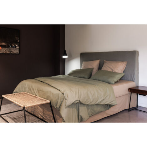 Housse de couette "Manoir" percale pur coton peigné longues fibres 80 fils/cm² Vent du sud - Couleur: Bleu canard - Taille de housse de couette: Housse de couette 240 x 220 cm