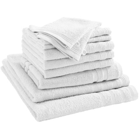 Pack complet 10 pièces "Spa" salle de bain / 400 gr/m² - Couleur: "Spa" Neige