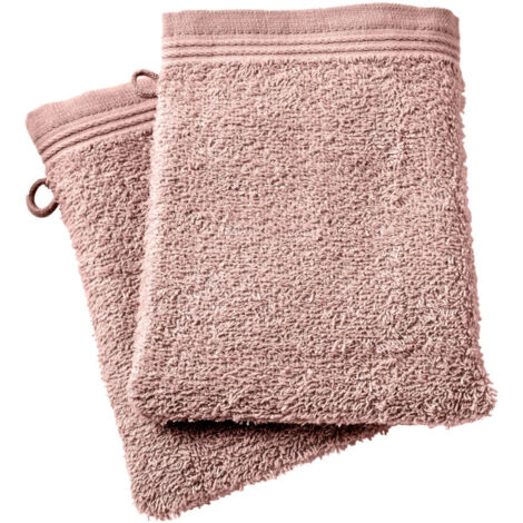 Lot de 2 gants de toilette "Spa" 15 x 21 cm / 400 gr/m² - Couleur: "Spa" Vieux Rose (1/5)
