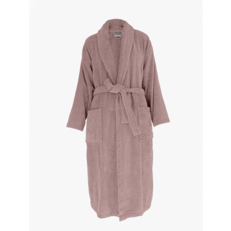 Peignoir col châle Eponge coton 380 gr/m² "Naïa" Vent du sud - Rose - Taille S - Rose - (1/3)