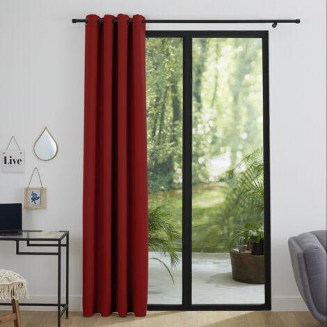 Rideau occultant 140 x 260 cm "Night" Cerise - Rouge - 1 Panneau occultant 140 x 260 cm (1/3)