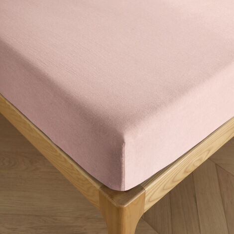 Drap housse 160 x 200 cm bonnet 30 cm "Prémium" pour lit 2 places - Prémium Rose Dragée