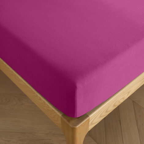 Drap housse 200 x 200 cm bonnet 30 cm "Prémium" pour lit 2 places King Size - Prémium Magenta