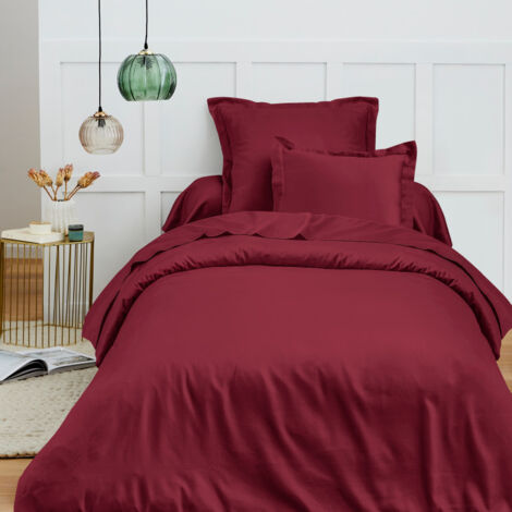 Housse de couette 140 x 200 cm "Prémium" pour lit 1 place - Prémium Grenat - Prémium Grenat - (1/4)