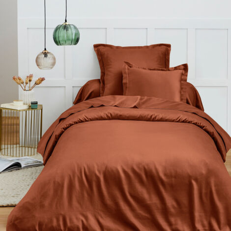 Housse de couette 140 x 200 cm "Prémium" pour lit 1 place - Prémium Paprika - Prémium Paprika - (1/4)