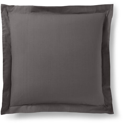 Taie d'oreiller "Prémium" toutes dimensions - Prémium Ardoise - 63 x 63 cm volant plat piqué