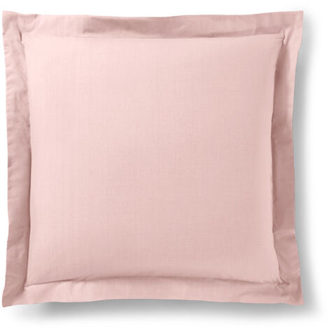 Taie d'oreiller "Prémium" toutes dimensions - Prémium Rose Dragée - 63 x 63 cm volant plat piqué