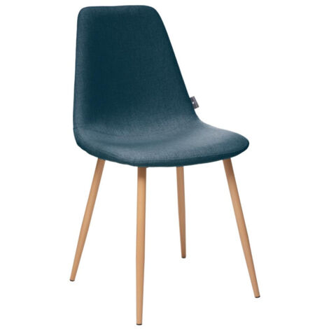 Lot de 2 chaises style Vintage "Marylin" pieds métal imitation hêtre Atmosphera - Bleu denim - Bleu denim - (1/2)