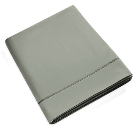 Drap plat percale de coton peigné "Julian" toutes dimensions Coton Pur - Julian Ardoise - 240 x 300 cm pour lit 2 places