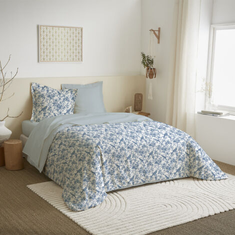 Parure De Draps 4 Pièces En Flanelle – Motif Ginkgo Bleu, Pour Lit 140 Ou 160 Cm, Douce Et Chaude - 12