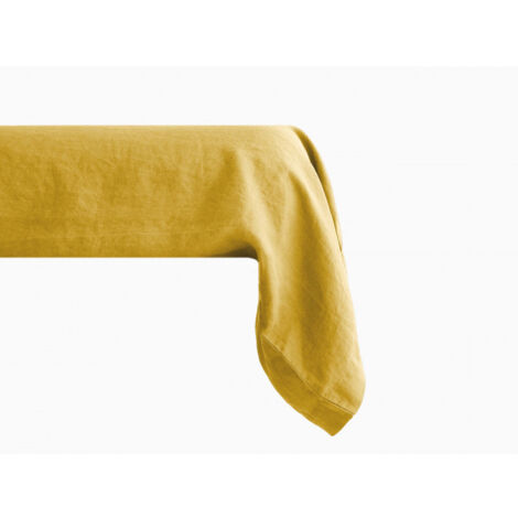 Taie de traversin Palace pur coton teint lavé, 63 fils/cm² Vent du sud - Palace Curry - 43 x 195 cm