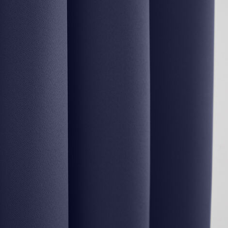 Lot de 2 rideaux occultant marine 140 x 260 cm