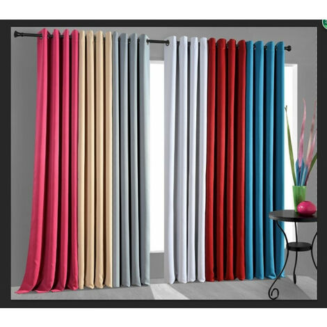 Lot de 2 rideaux occultant marine 140 x 260 cm