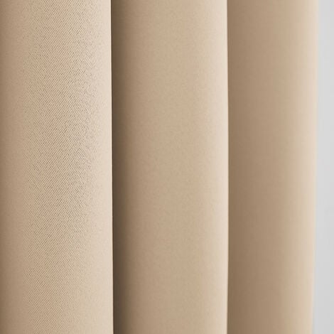 Lot de 2 rideaux occultant beige 140 x 260 cm