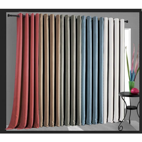 Lot de 2 rideaux occultant thermique bleu tendre 140 x 260 cm