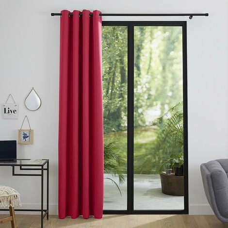 Rideau occultant 140 x 260 cm - 1 Panneau occultant  - Rouge