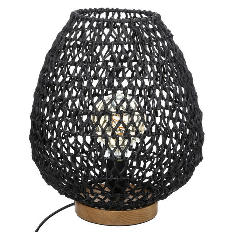 Lampe etel, métal & papier hauteur 36 cm d'atmosphera - noir