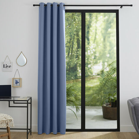 Rideaux occultant bleu tendre 140 x 260 cm